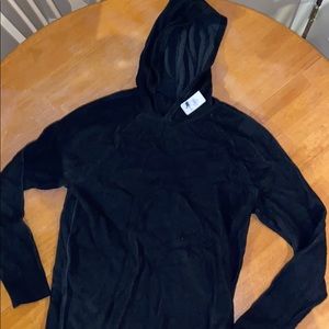 Hooded v-neck sweater